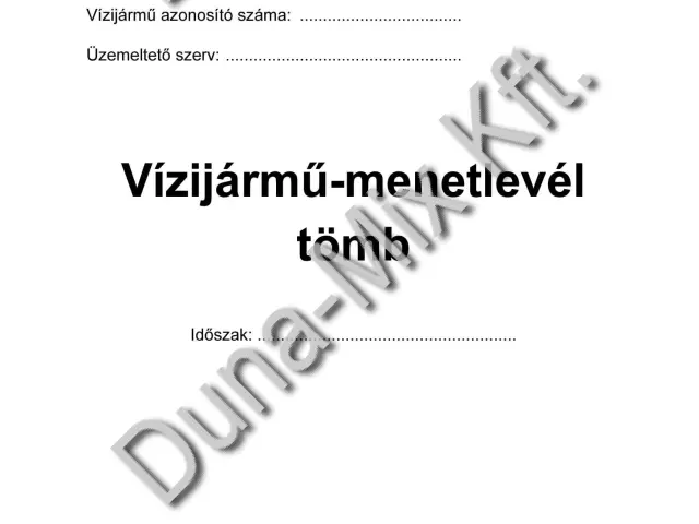 Vizijármű menetlevéltömb